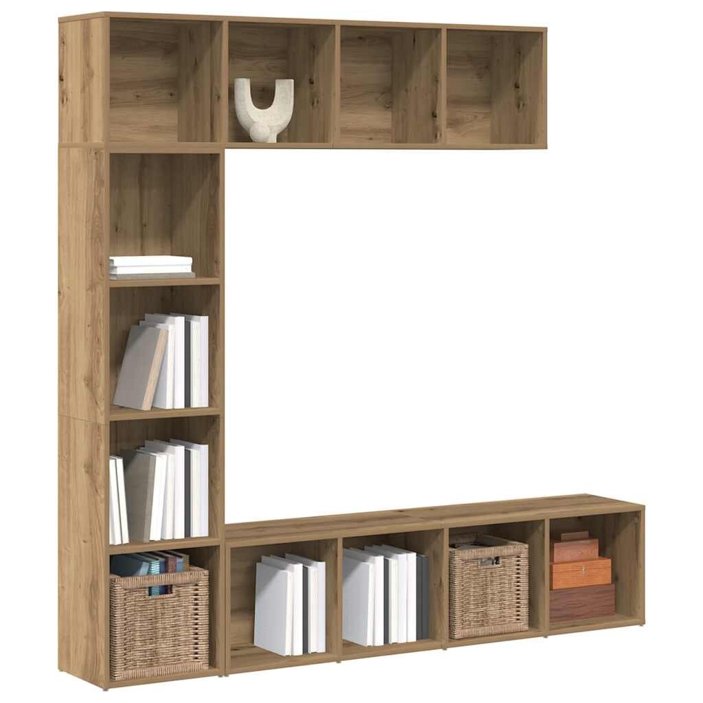 vidaXL Книжни шкафове 3 бр Artisan Oak Engineered Wood