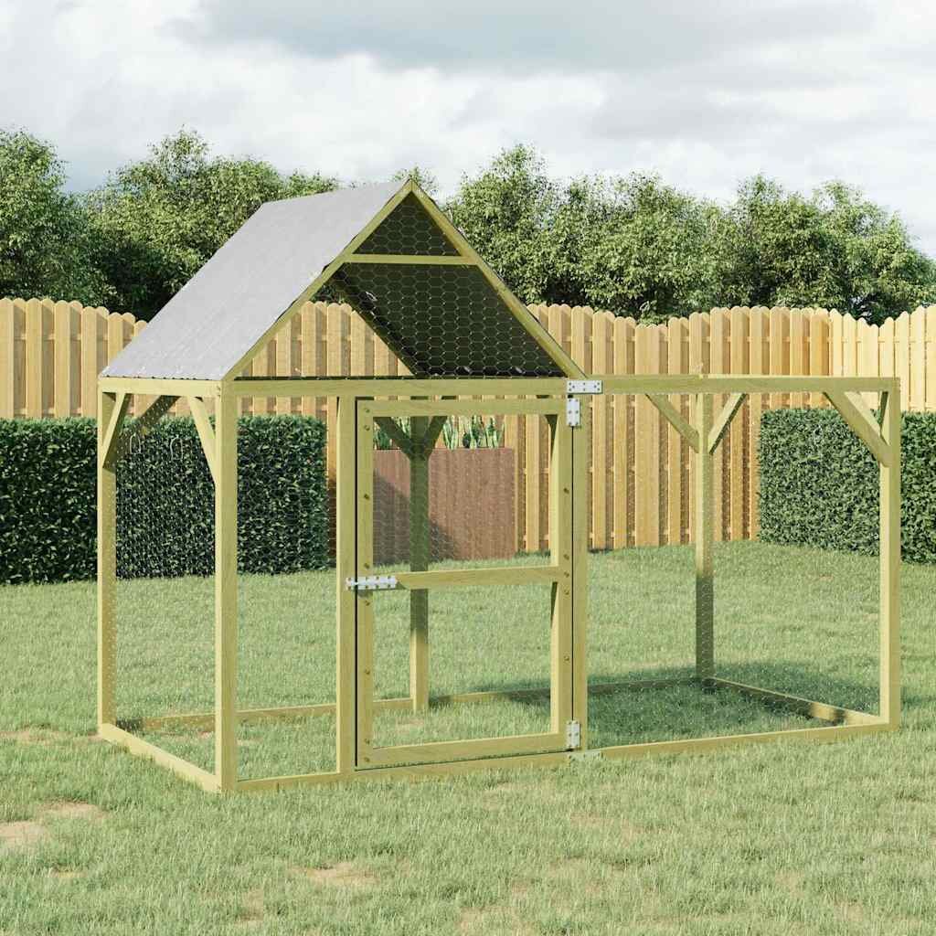 vidaXL Кокошарник 200x100x150 см импрегниран бор масив