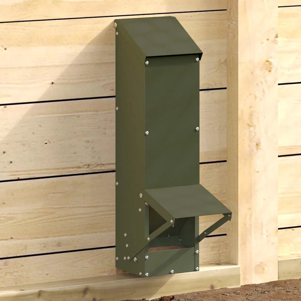 vidaXL Кокошарник Маслинено зелено 13 x 12 x 51 см