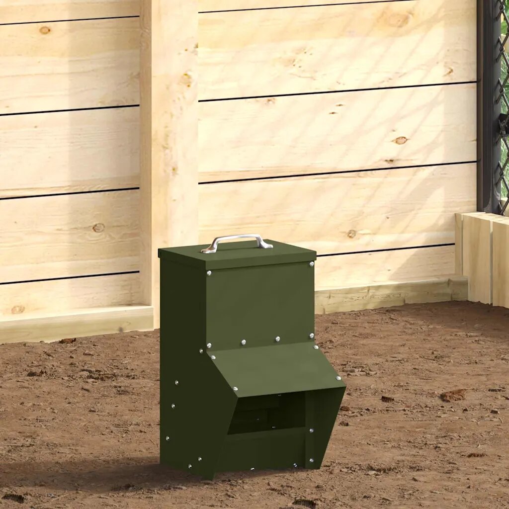 vidaXL Кокошарник Маслинено зелено 20 x 25 x 35 см
