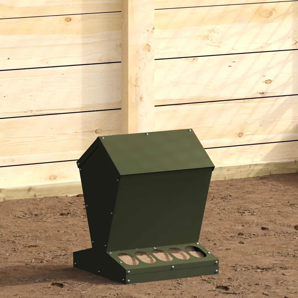 vidaXL Кокошарник Маслинено зелено 30 x 30 x 39 см