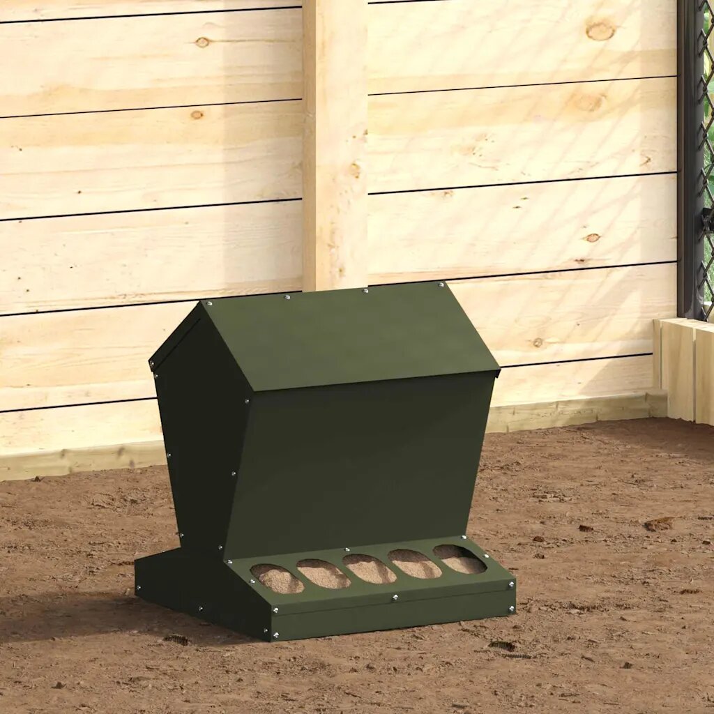 vidaXL Кокошарник Маслинено зелено 40 x 40 x 45 cm