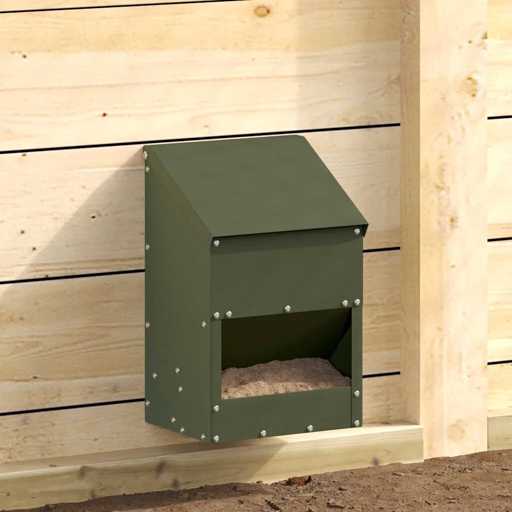 vidaXL Кокошарник Маслиненозелено 21 x 16 x 33 см 3 кг