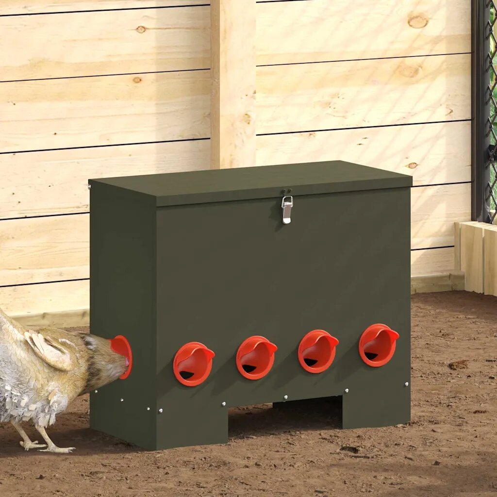 vidaXL Кокошарник Маслиненозелено 605 x 29 x 51 см 25 kg