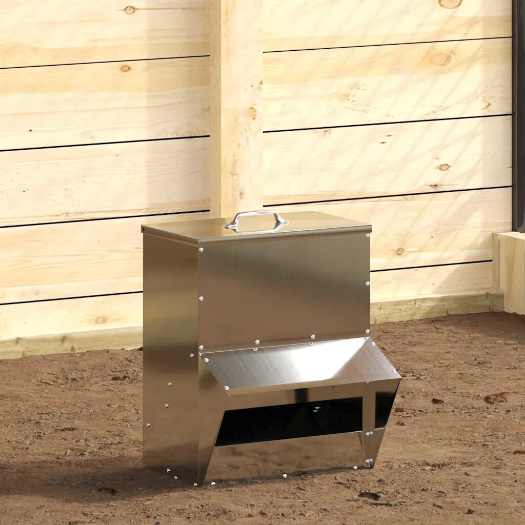 vidaXL Кокошарник Сребрист 20 x 25 x 35 см Галванизирана стомана