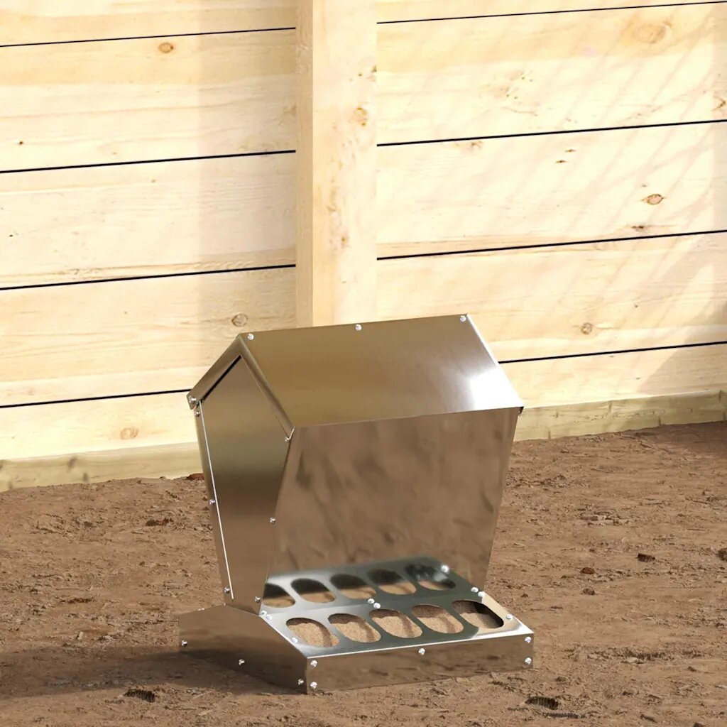 vidaXL Кокошарник Сребрист 30 x 30 x 39 см Галванизирана стомана