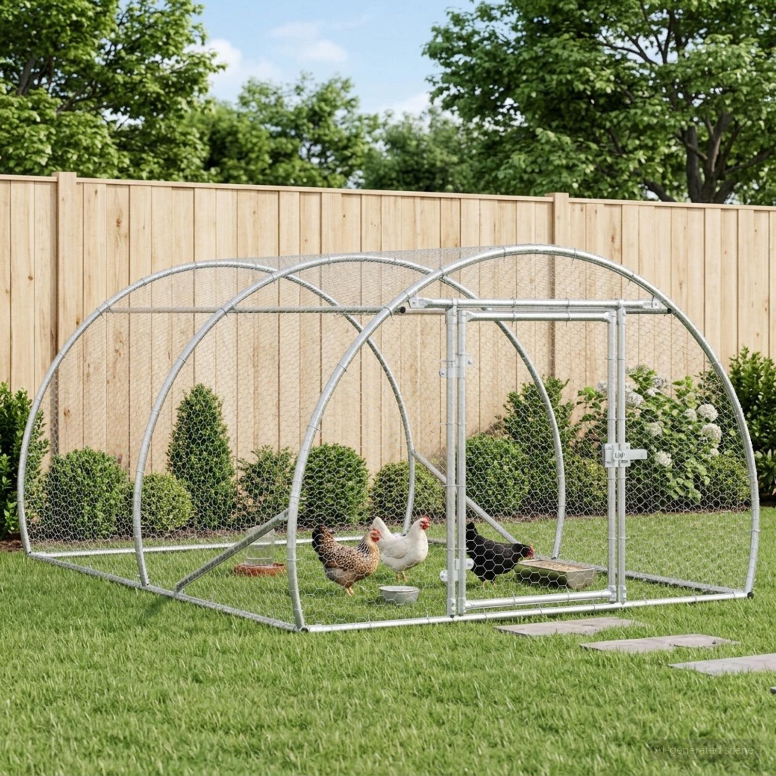 vidaXL Кокошарник Сребристо 200 x 150 x 100 cm Поцинкована стомана