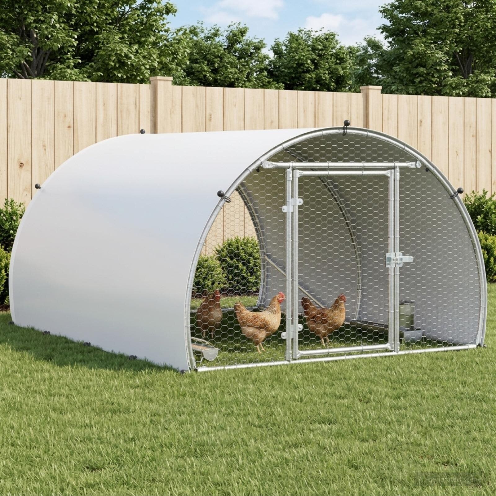 vidaXL Кокошарник Сребристо 200 x 150 x 100 cm Поцинкована стомана