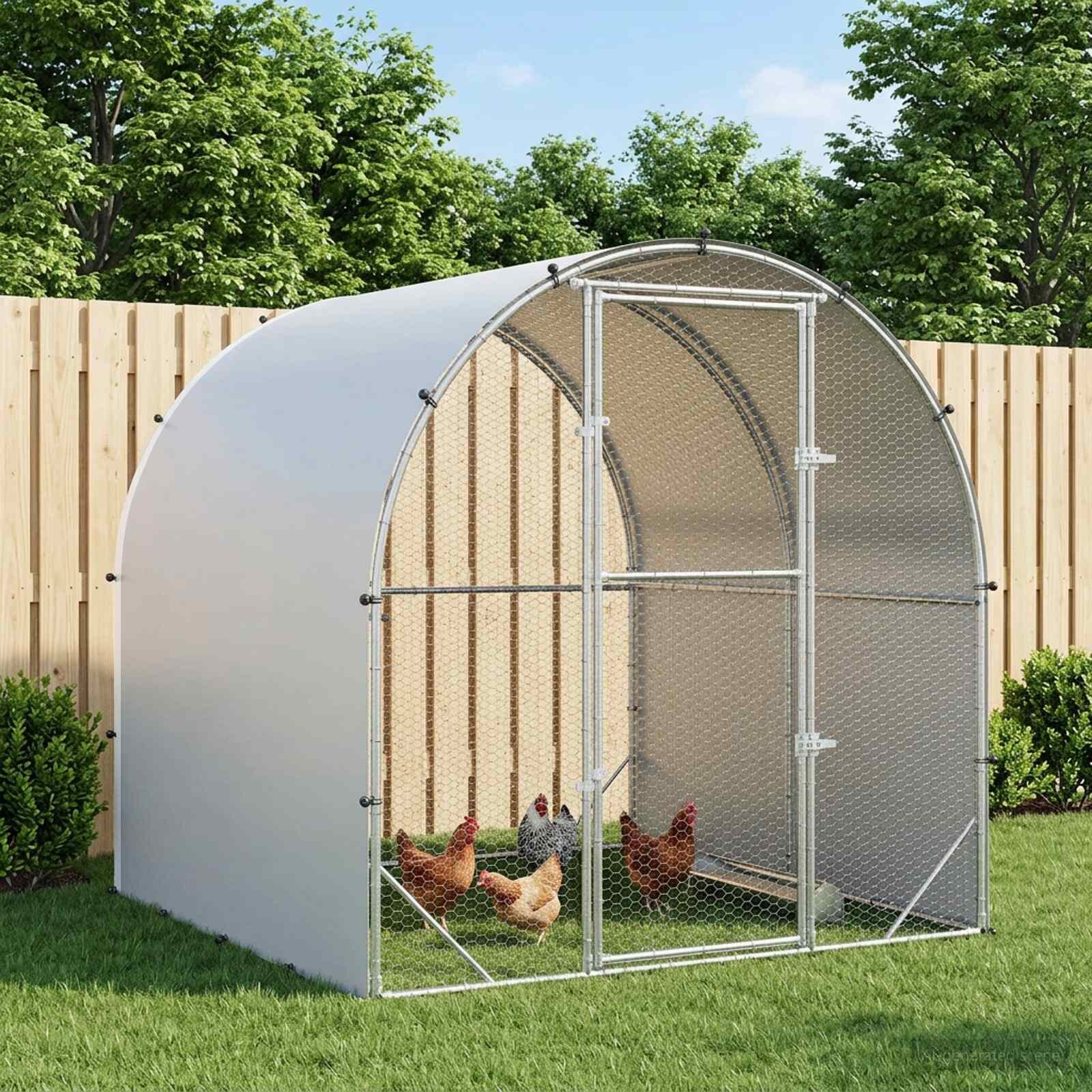 vidaXL Кокошарник Сребристо 200 x 200 x 200 cm Поцинкована стомана