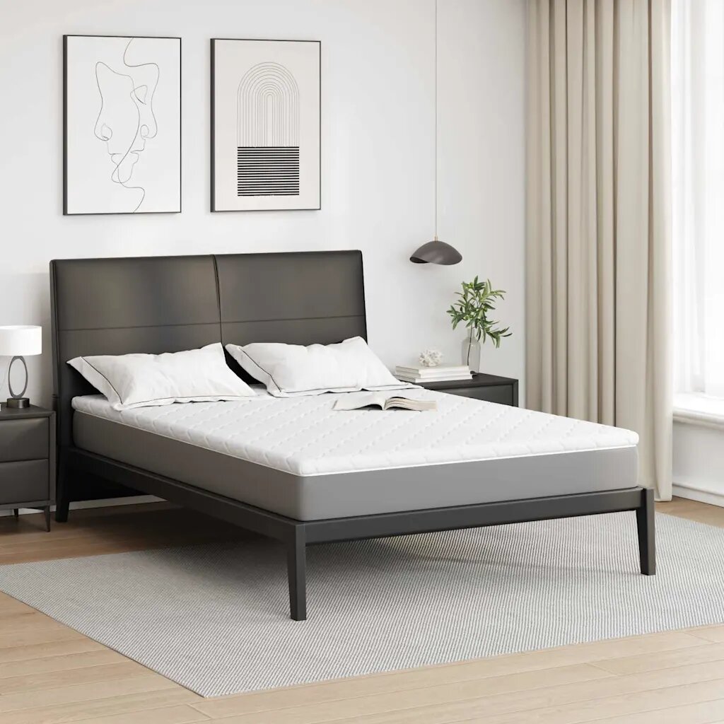 vidaXL Кокосов Топпер Бяло 140 x 190 cm Жакардова материя