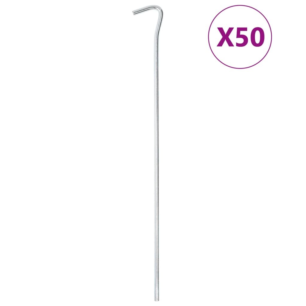 vidaXL Колчета за палатка 50 бр 30 см Ø7 мм поцинкована стомана