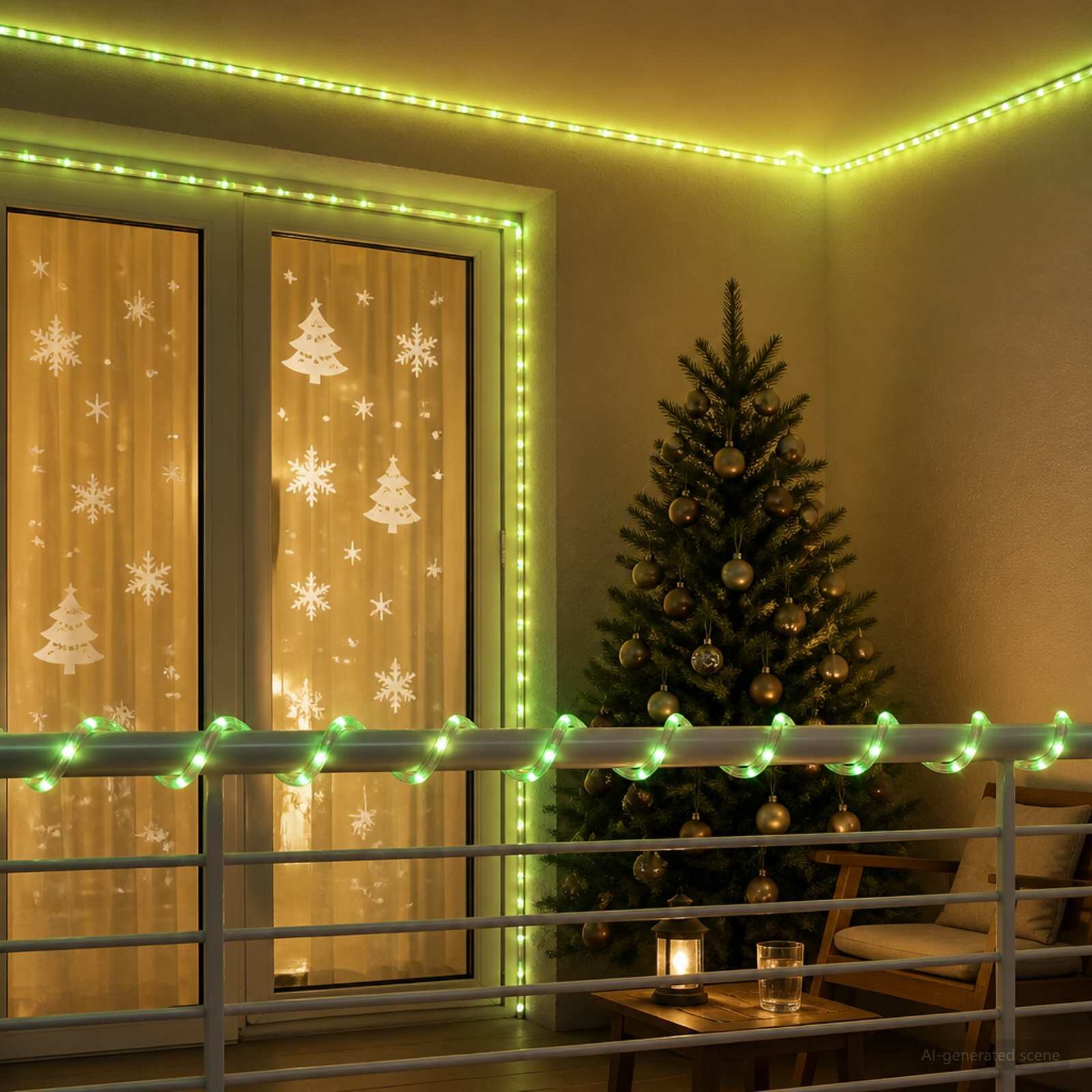 vidaXL Коледен LED светлинен маркуч 1200 LED светодиода Зелено 50 m