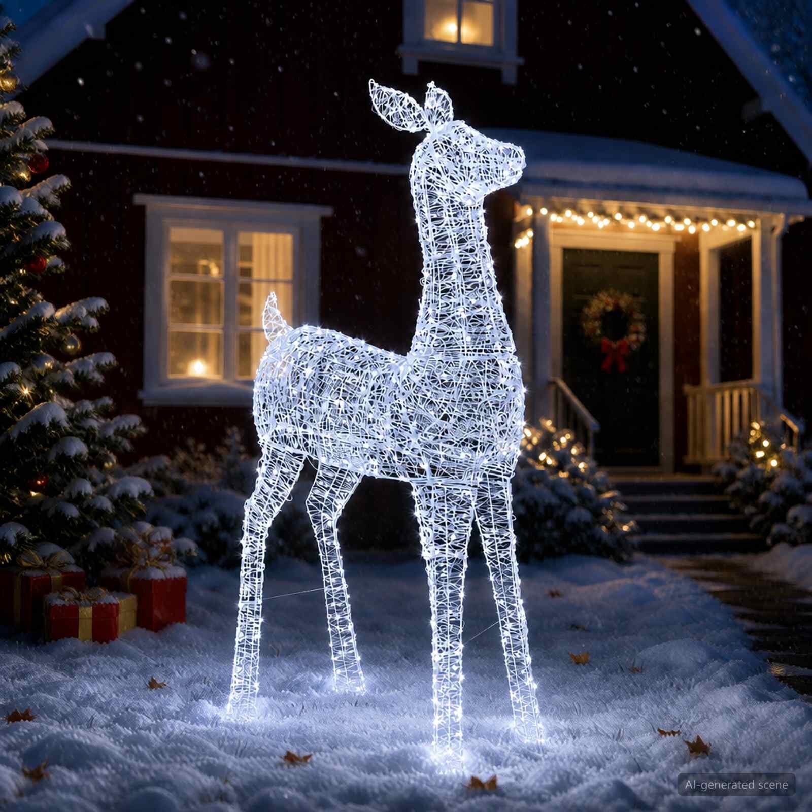 vidaXL Коледен светещ елен с LED LOVIISA 900 LED светодиода