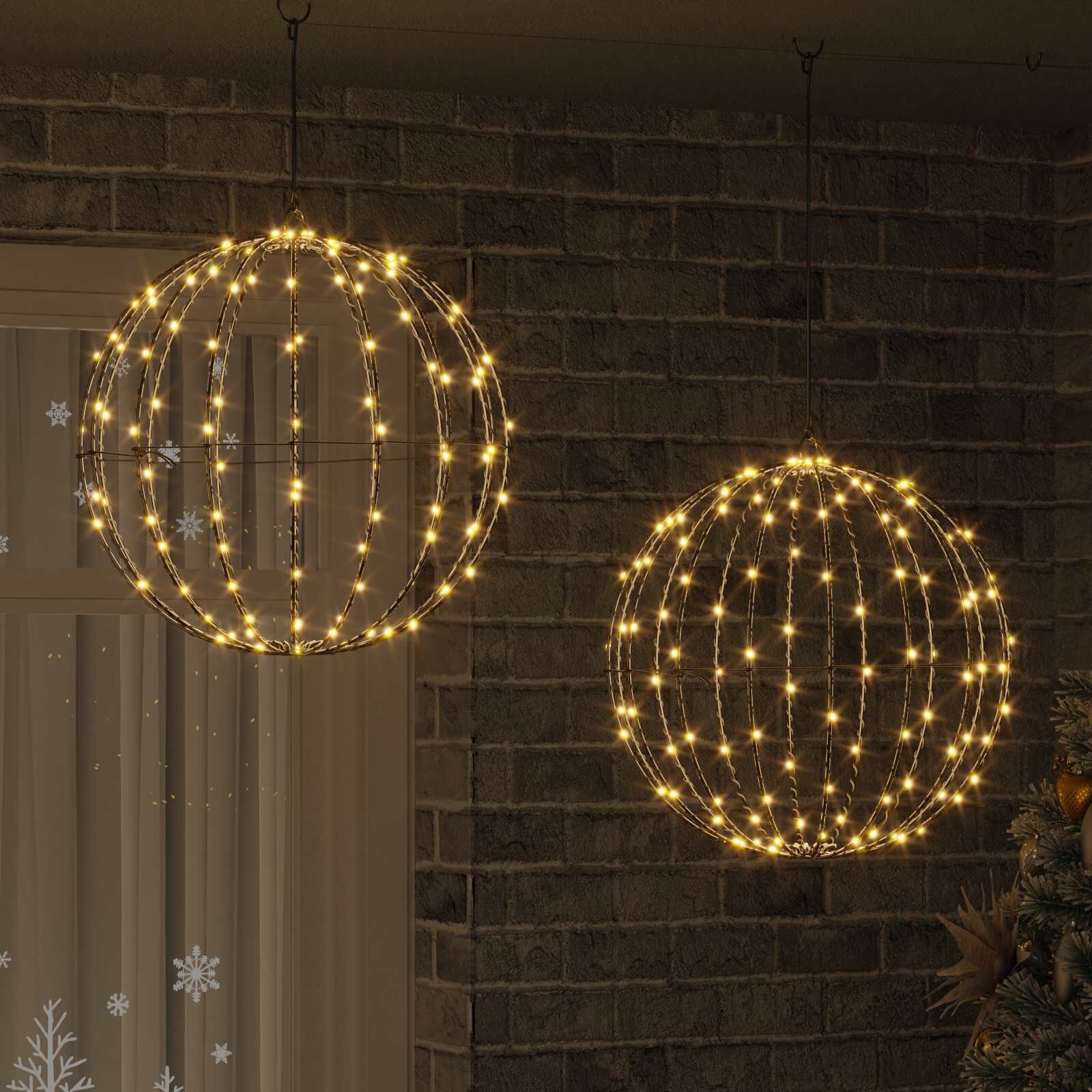 vidaXL Коледен светещ шпиц 2 бр. 320 LED светодиода Топло бяло