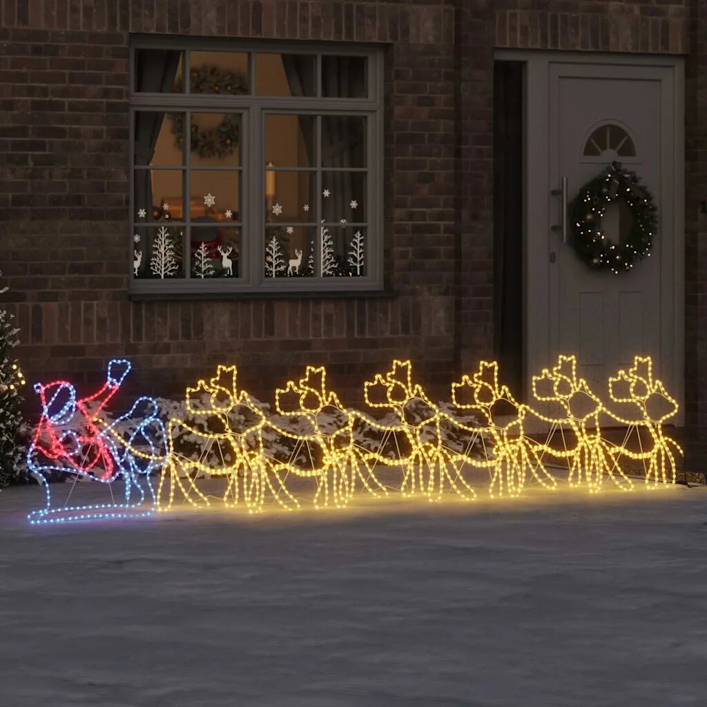 vidaXL Коледна Декорация LED светодиода Многоцветен 69 x 79 см ПВЦ