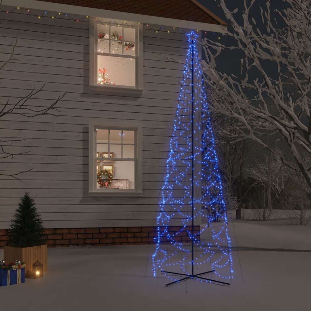 vidaXL Коледна елха конус синя 1400 LED 160x500 см