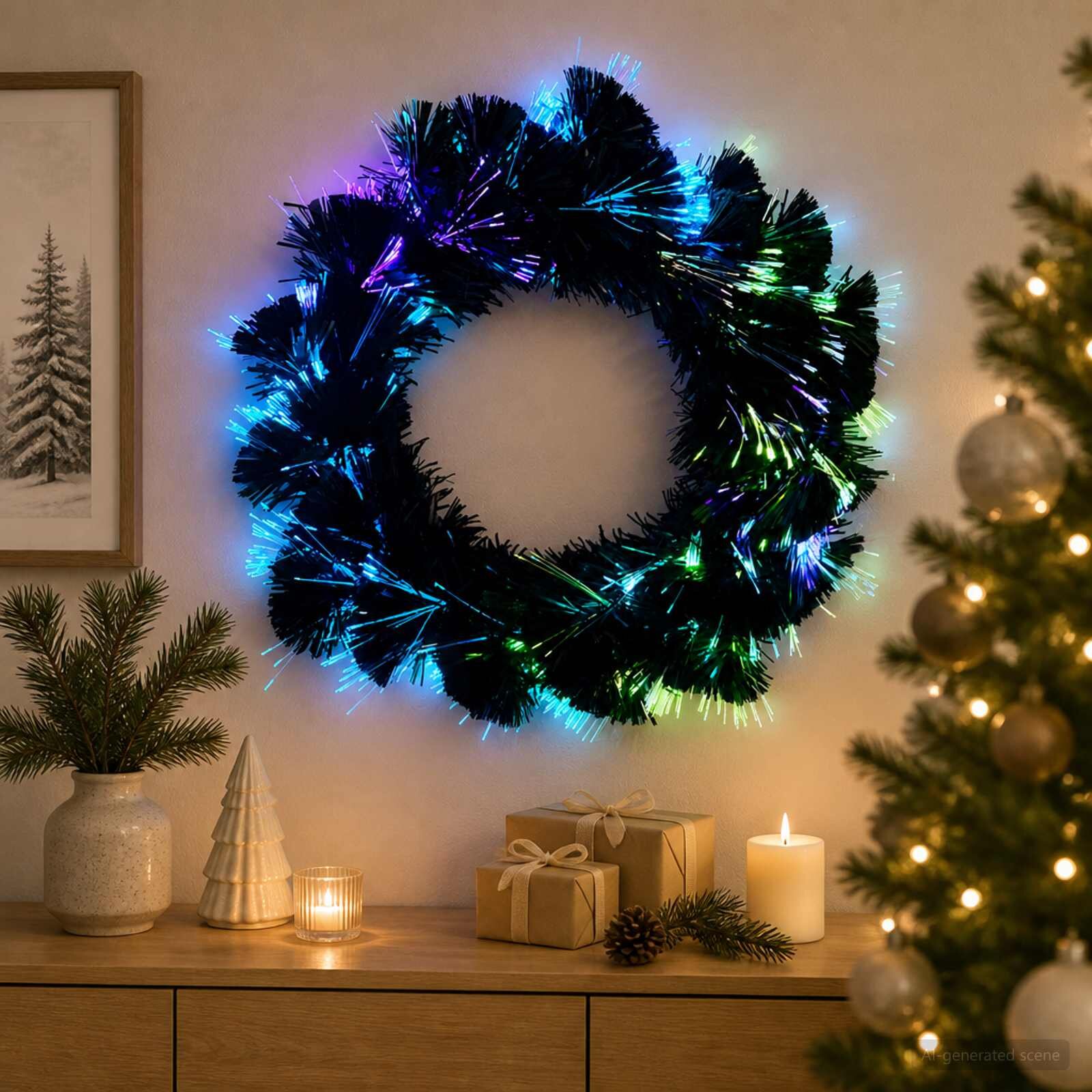 vidaXL Коледна гирлянда 24 LED светодиода Многоцветен ПВЦ
