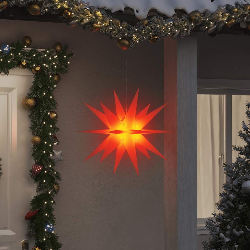 vidaXL Коледна лампа с LED сгъваема червена 57 см