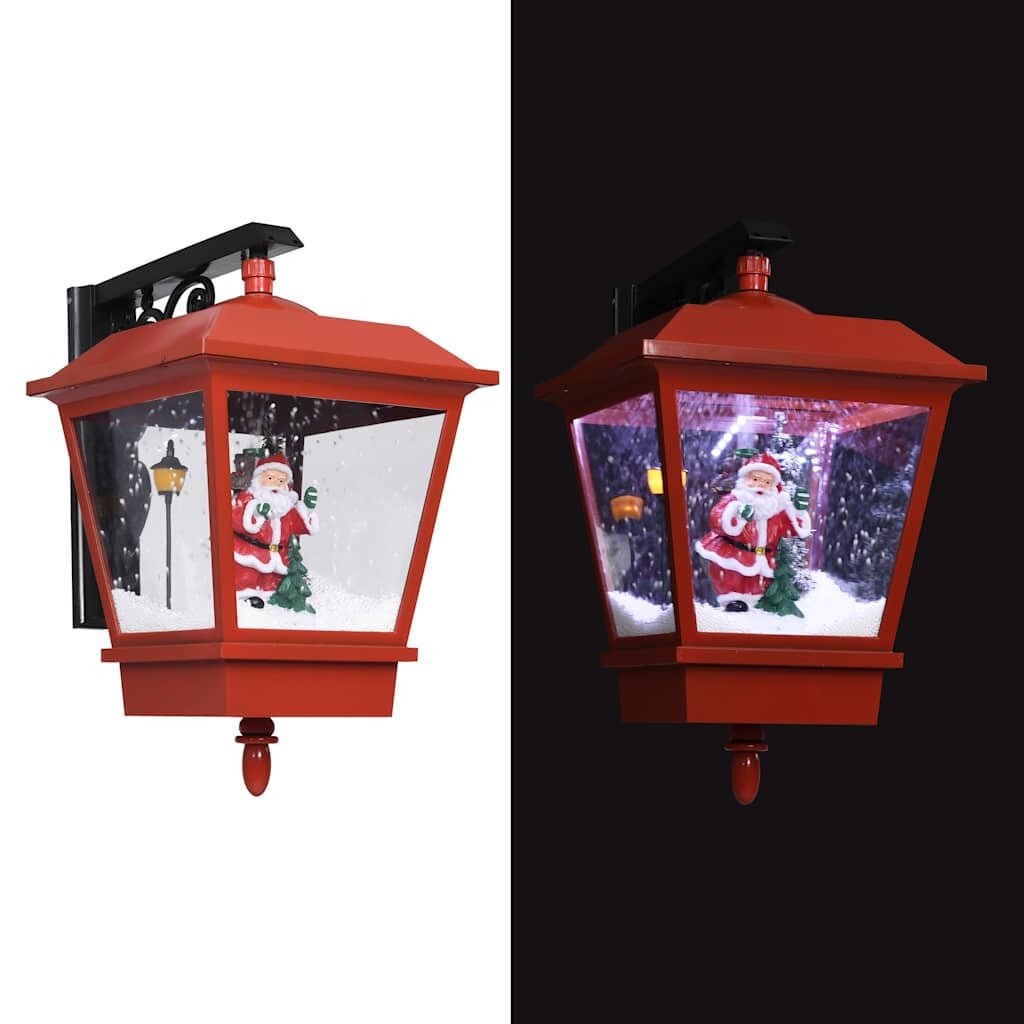 vidaXL Коледна LED лампа за стена с Дядо Коледа червена 40x27x45 см