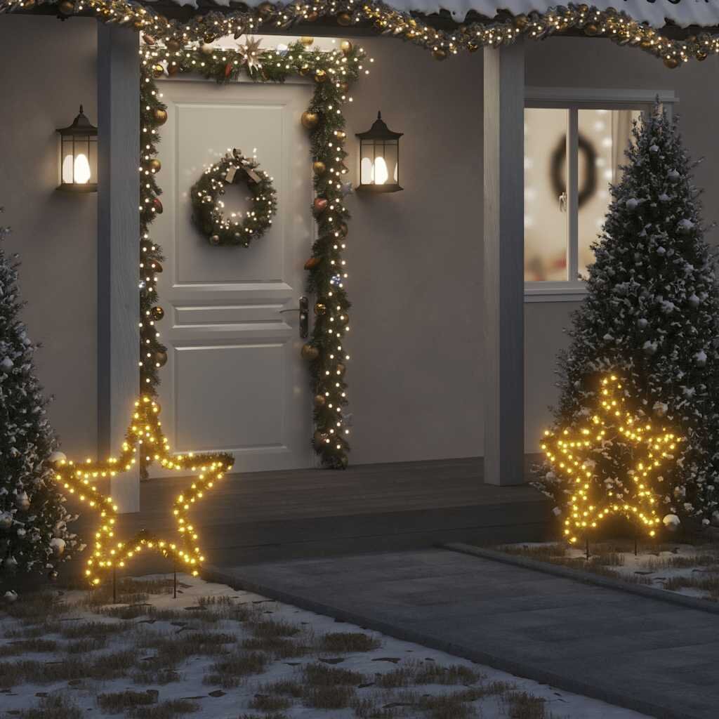 vidaXL Коледна светеща украса с шипове звезда 115 LED 85 см