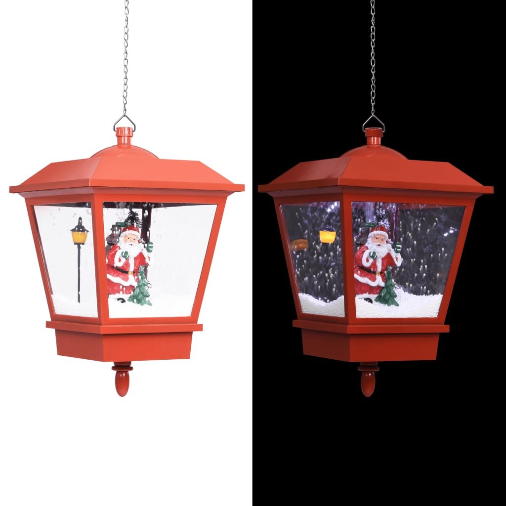 vidaXL Коледна висяща LED лампа с Дядо Коледа червена 27x27x45 см