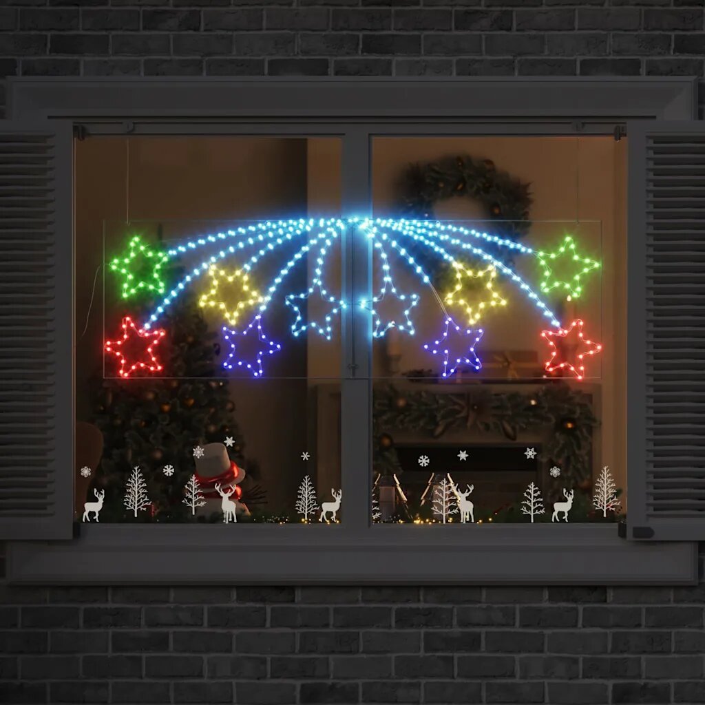 vidaXL Коледна звезда 432 LED светодиода Многоцветен 182 x 58 см ПВЦ