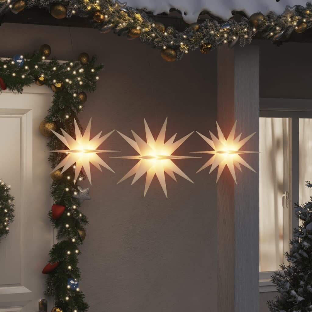 vidaXL Коледни лампи с LED 3 бр сгъваеми бели