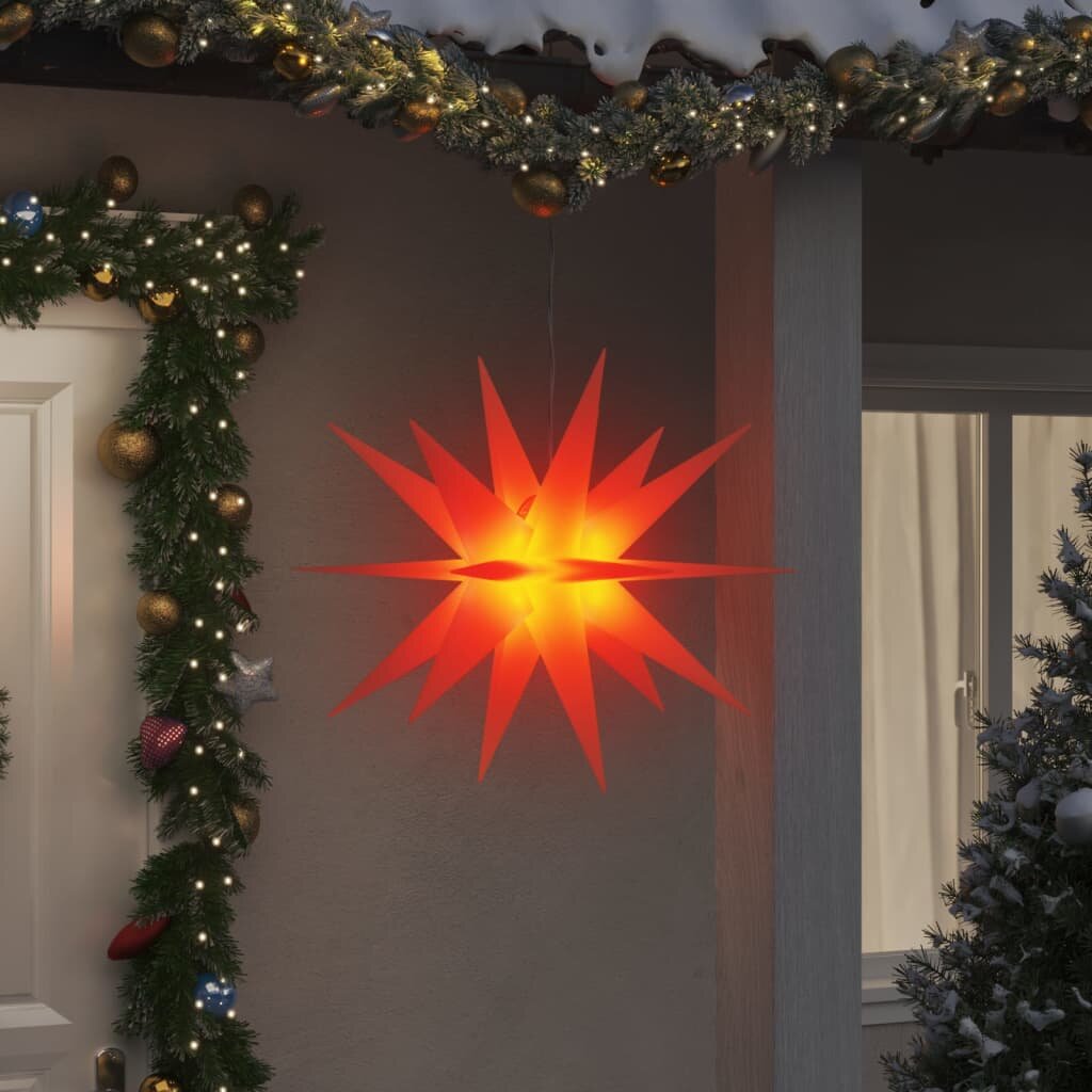 vidaXL Коледни лампи с LED 3 бр сгъваеми червени 100 см