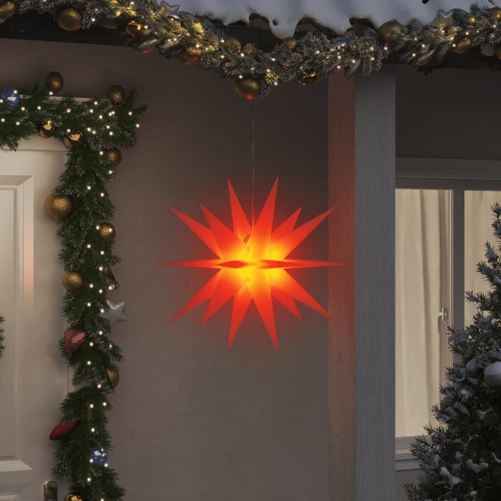 vidaXL Коледни лампи с LED 3 бр сгъваеми червени 57 см