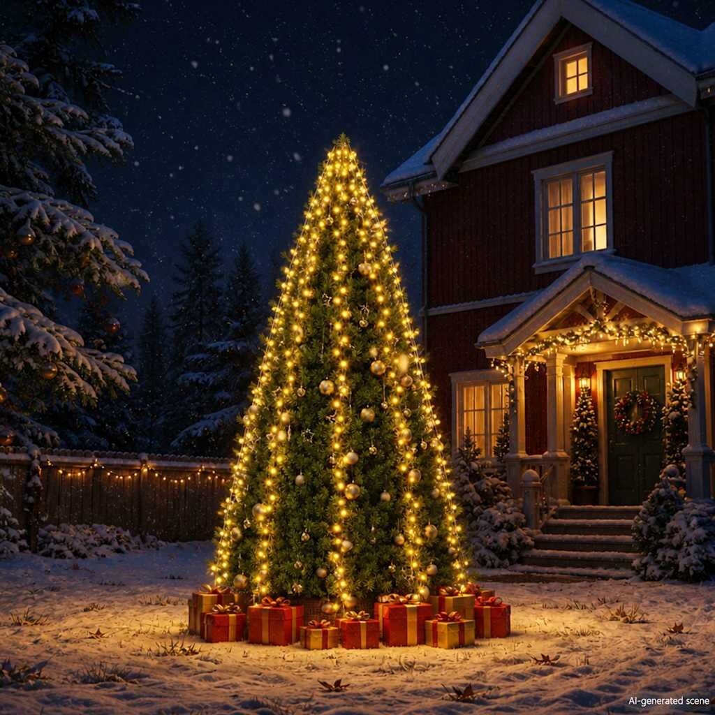 vidaXL Коледни лампички мрежа с 300 LED 300 см