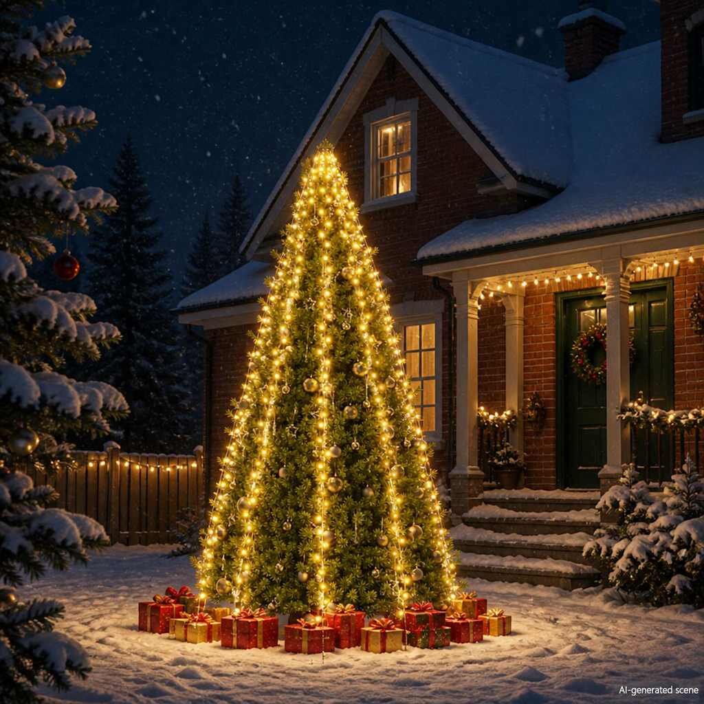 vidaXL Коледни лампички мрежа с 400 LED 400 см