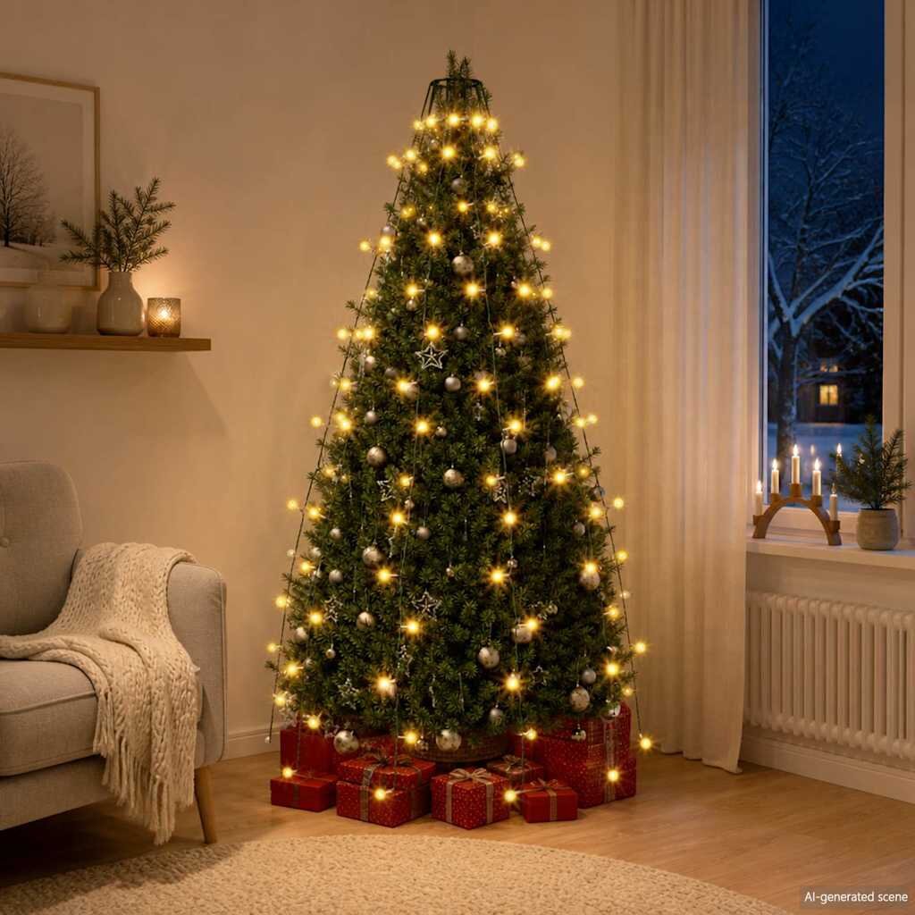 vidaXL Коледни лампички мрежа със 150 LED 150 см