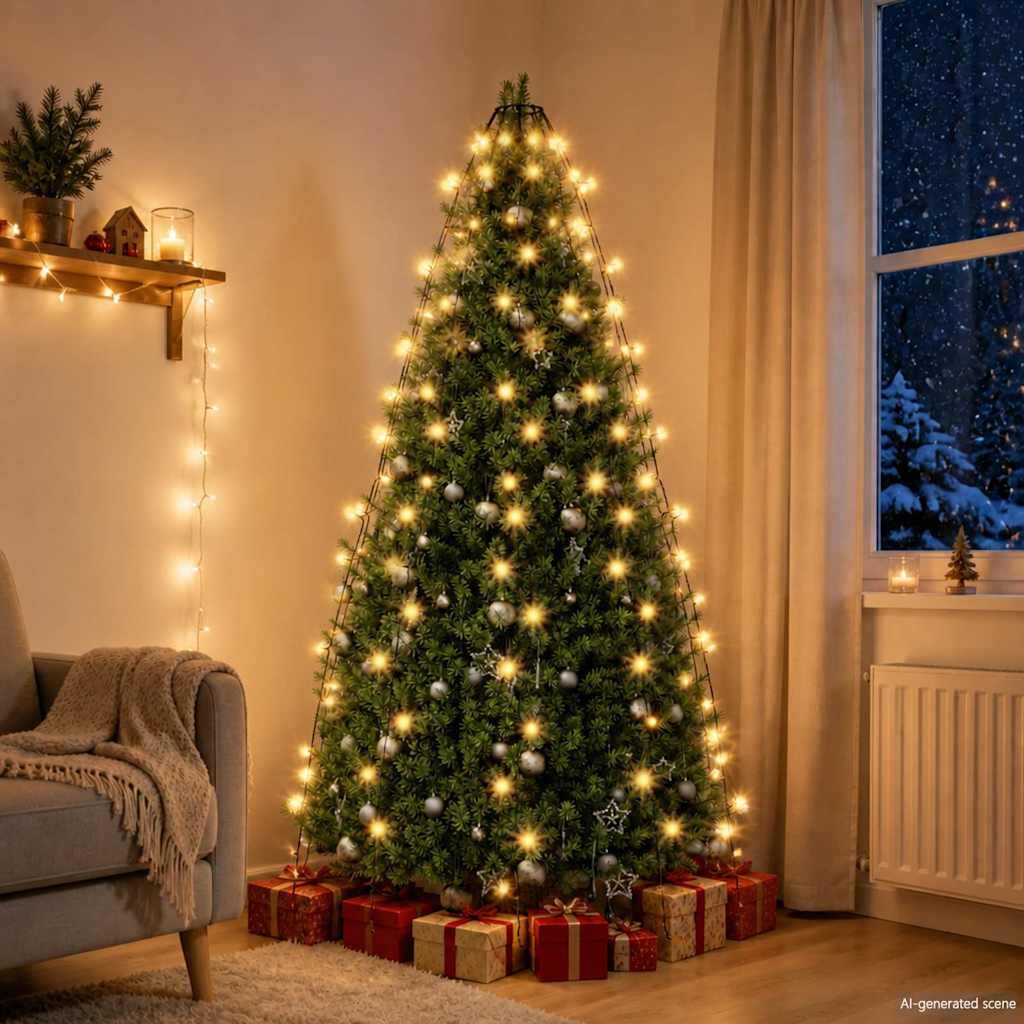 vidaXL Коледни лампички мрежа със 180 LED 180 см