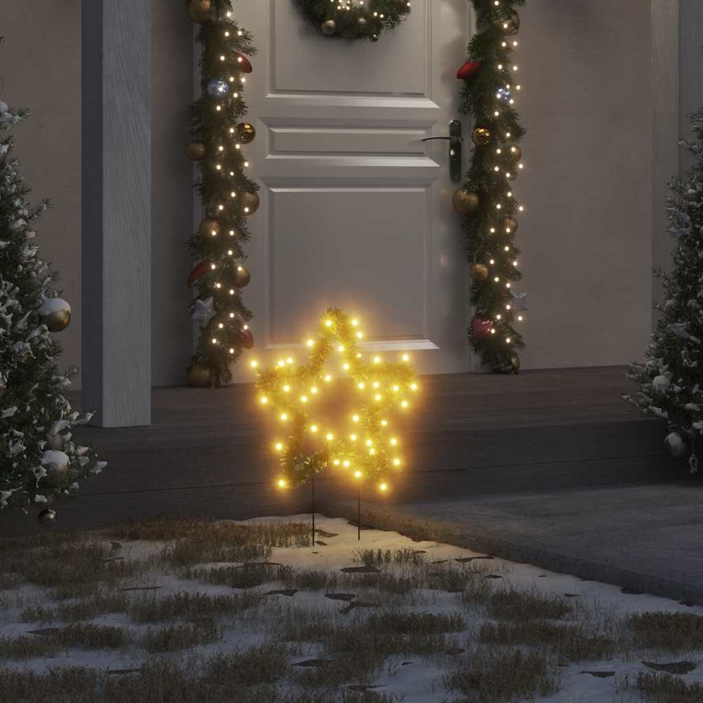 vidaXL Коледни светещи украси звезди с шипове 3 бр 50 LED 29 см