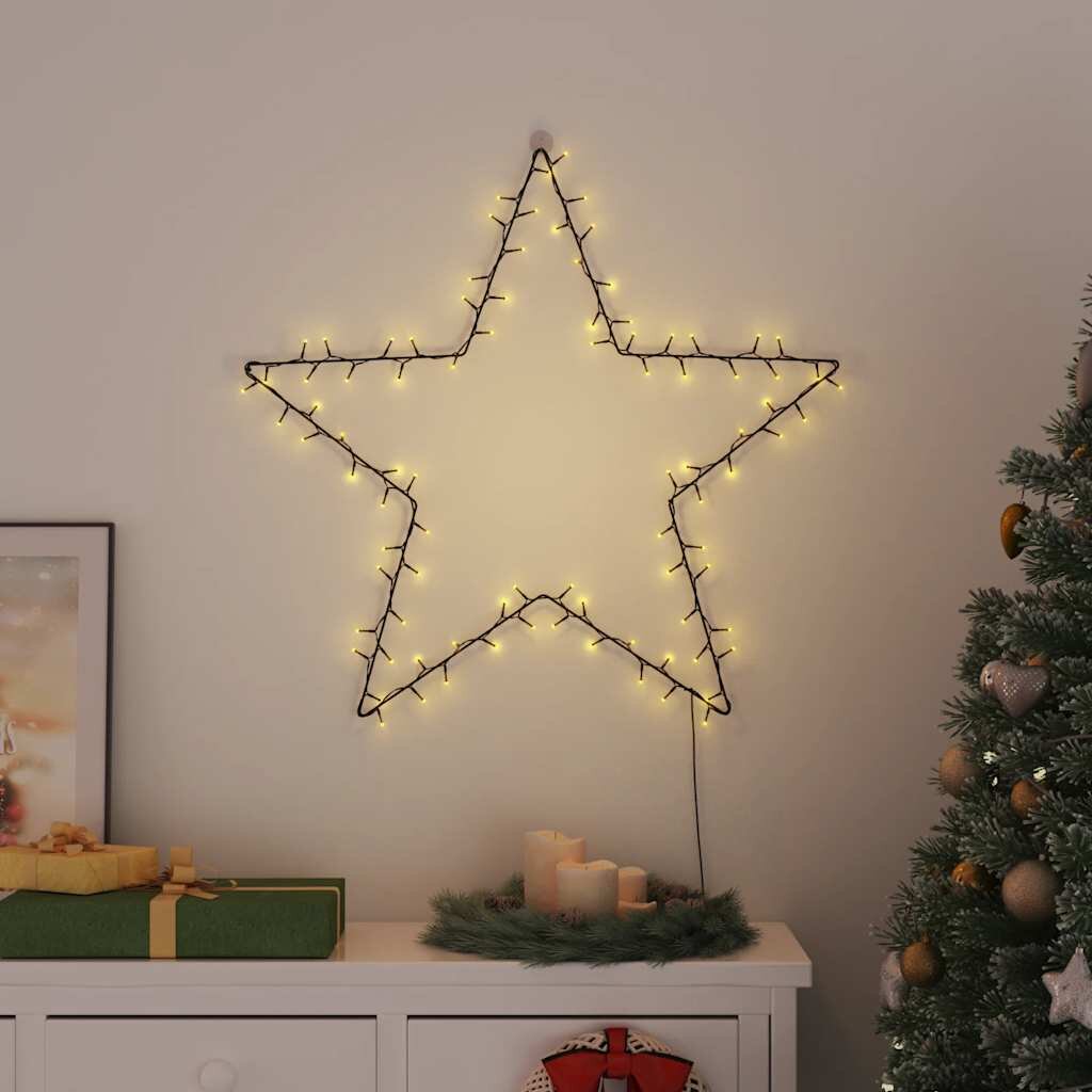 vidaXL Коледни светлини Star Silhouette 115 светодиода топло бяло