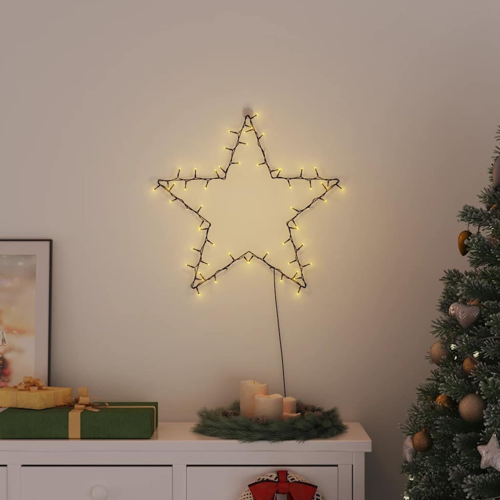 vidaXL Коледни светлини Star Silhouette 80 светодиода топло бяло