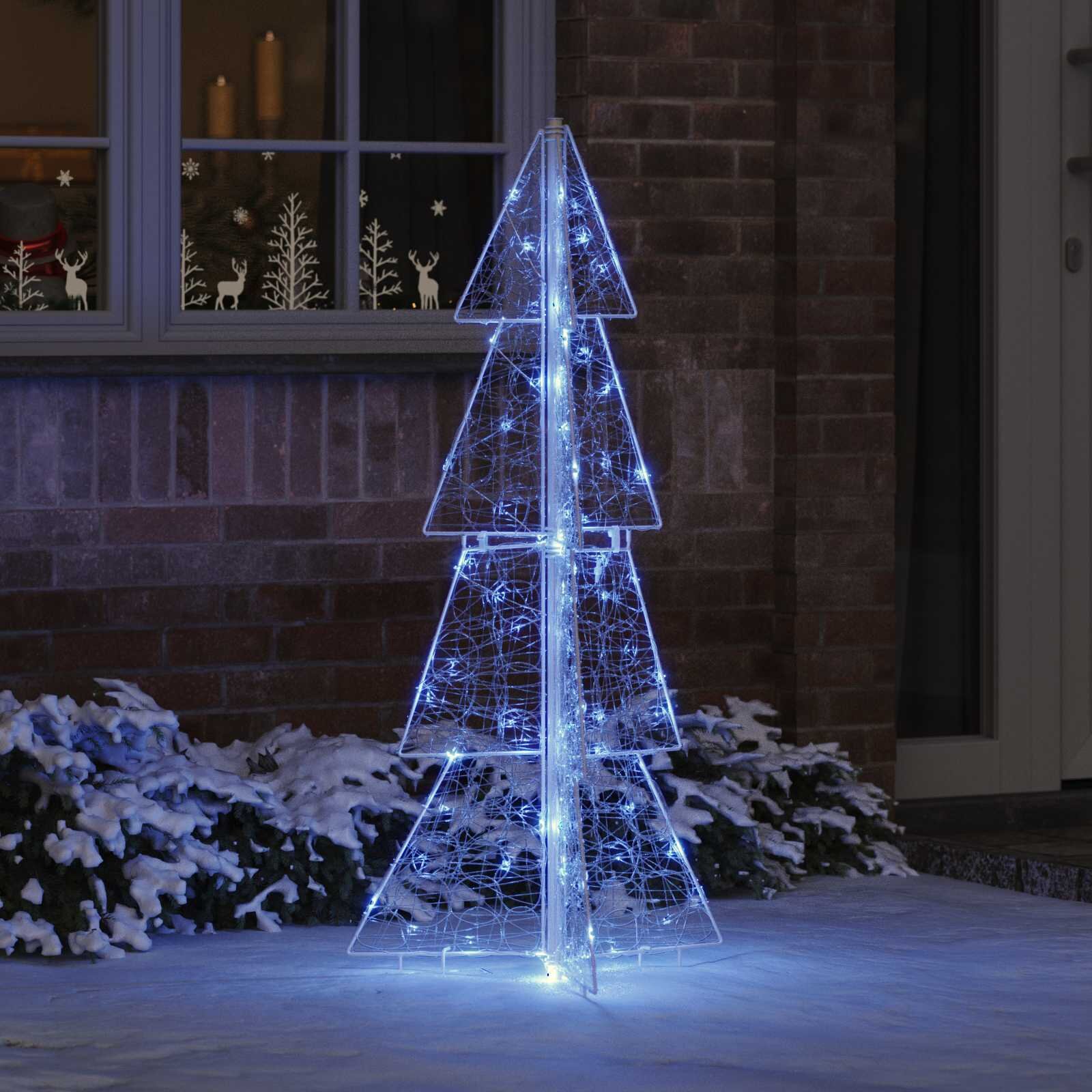 vidaXL Коледно дърво 100 LED светодиода Синьо 120 cm Акрил