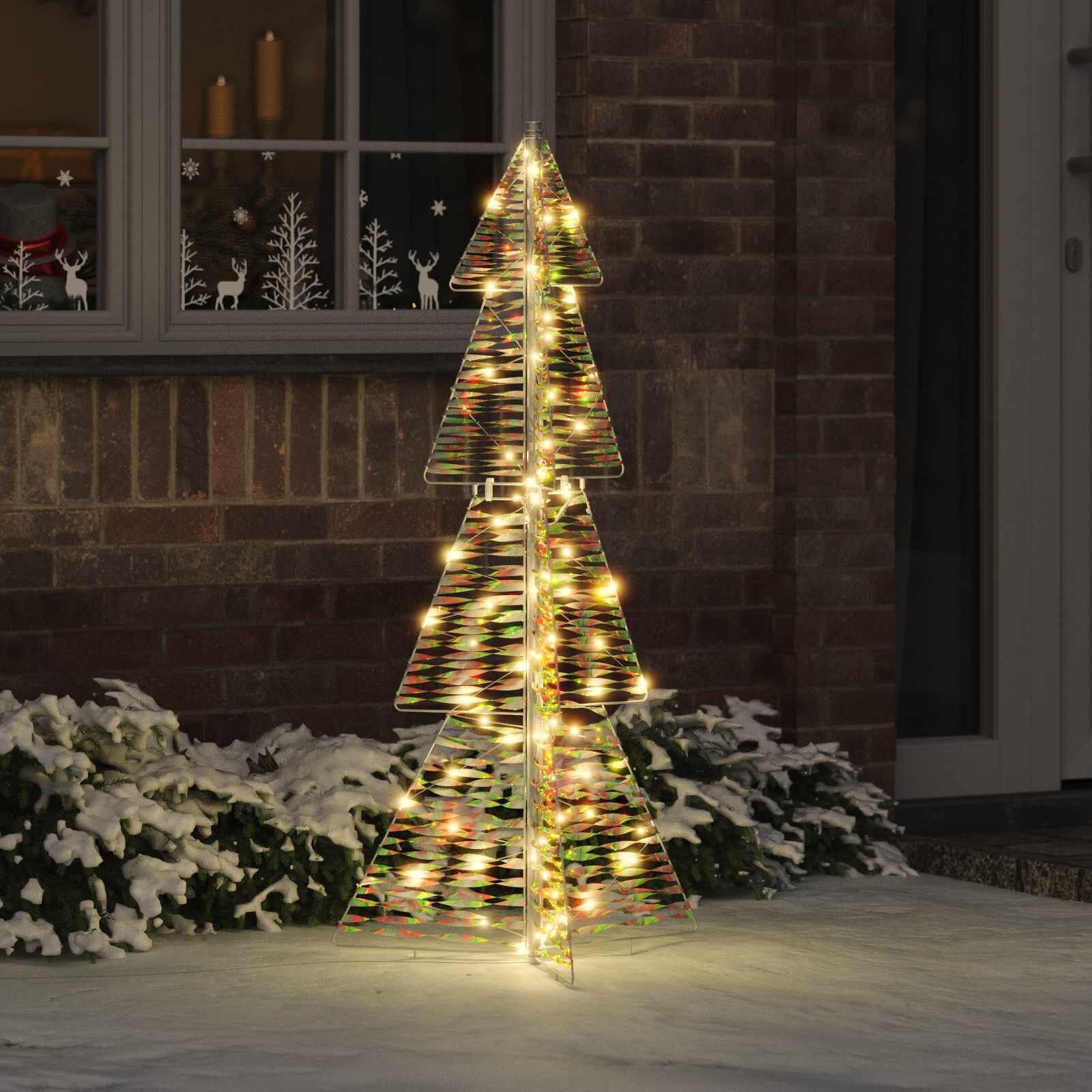 vidaXL Коледно дърво 100 LED светодиода Топло бяло 120 cm PET