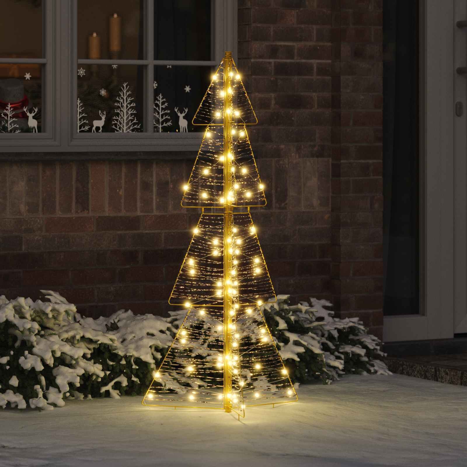 vidaXL Коледно дърво 100 LED светодиода Топло бяло 120 cm PET