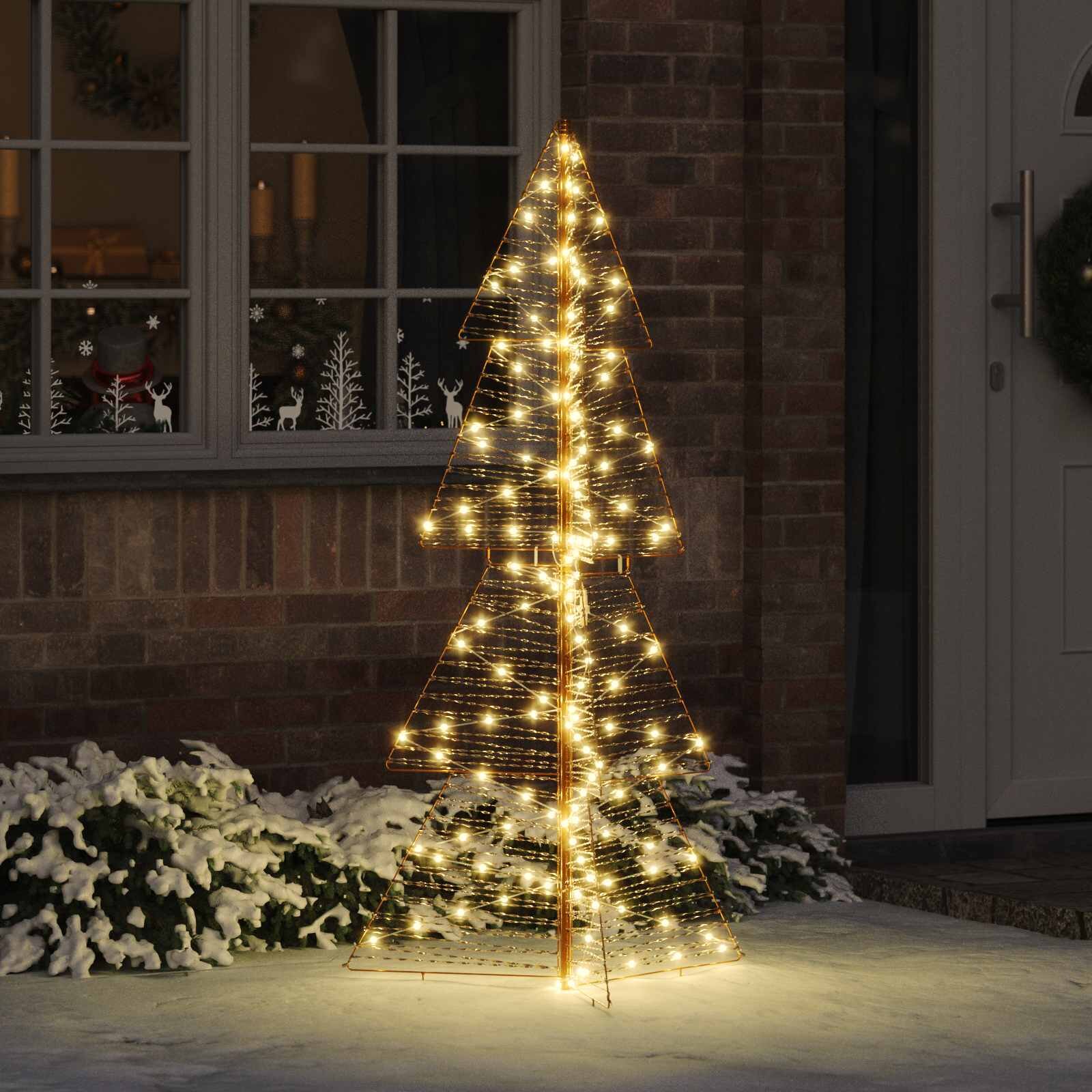 vidaXL Коледно дърво 160 LED светодиода Топло бяло 150 cm PET