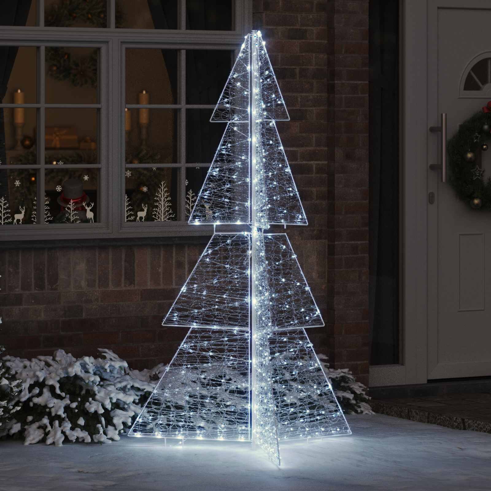 vidaXL Коледно дърво 240 LED светодиода Студено бяло 180 cm Акрил