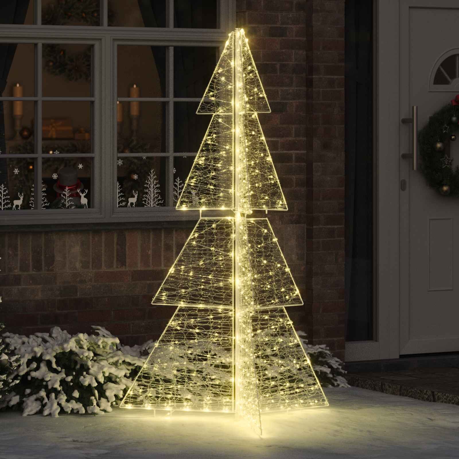 vidaXL Коледно дърво 240 LED светодиода Топло бяло 180 cm Акрил