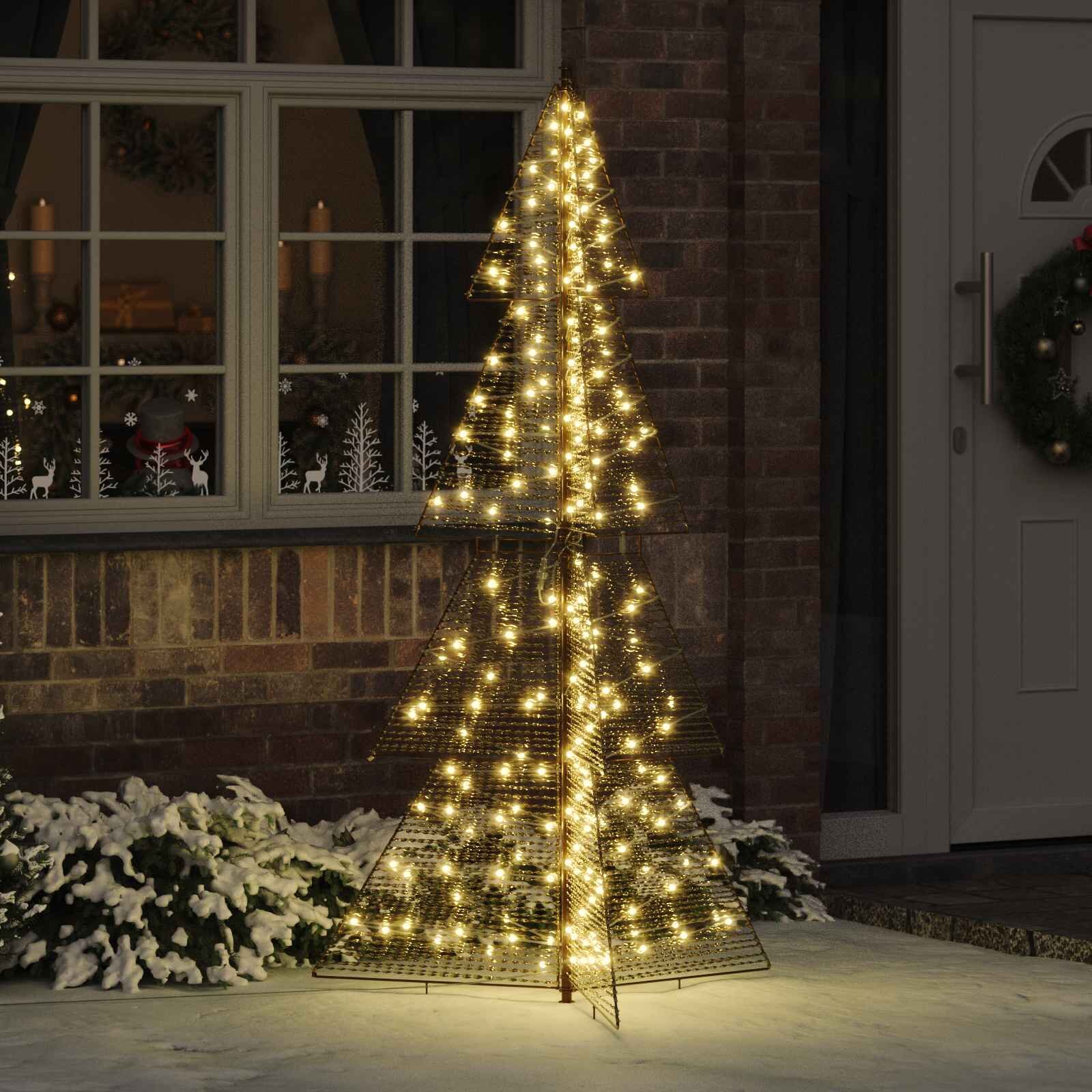 vidaXL Коледно дърво 240 LED светодиода Топло бяло 180 cm PET