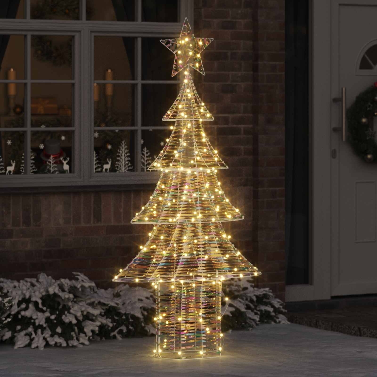 vidaXL Коледно дърво 240 LED светодиода Топло бяло 181 cm PET