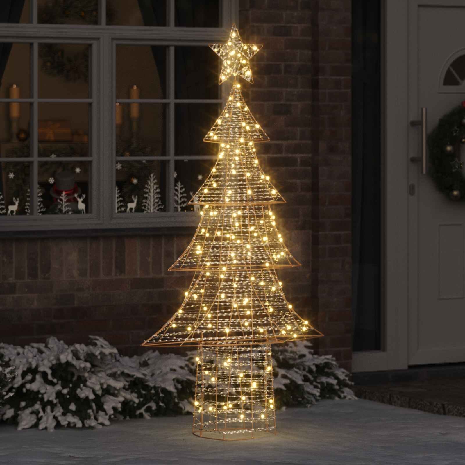 vidaXL Коледно дърво 240 LED светодиода Топло бяло 181 cm PET