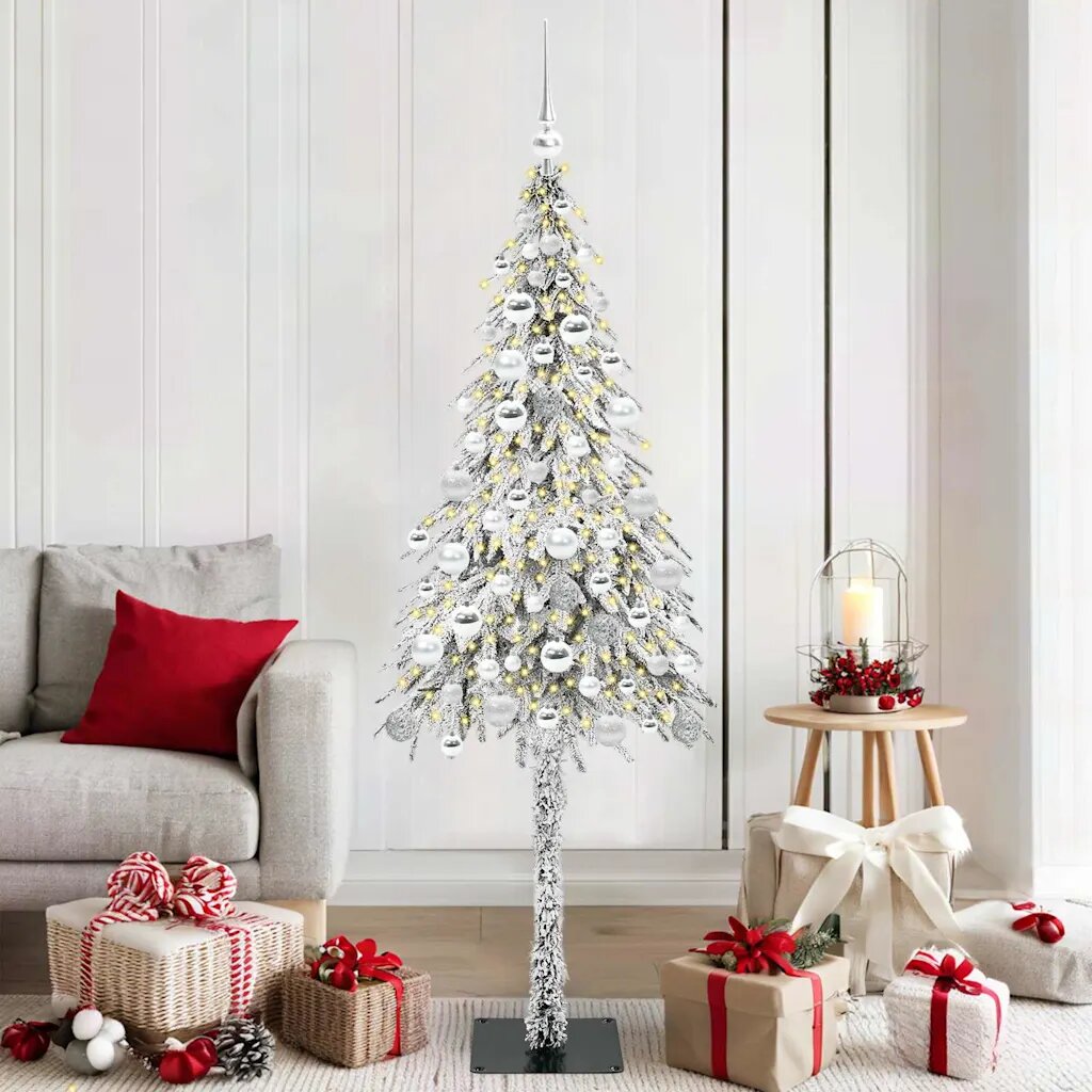 vidaXL Коледно дърво с 300 LED светодиода Бяло 180 cm ПЕ и стомана