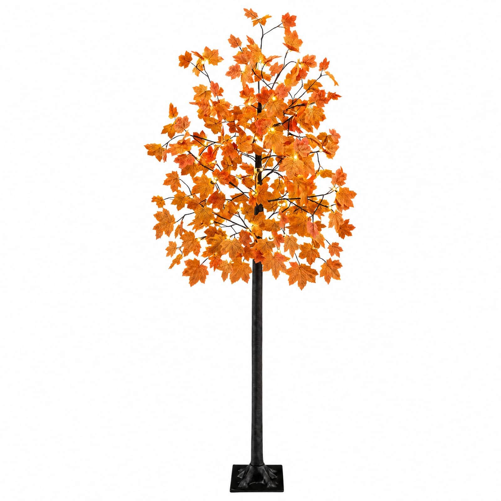 vidaXL Коледно LED кленово дърво Кафяво 210 cm Пластмаса
