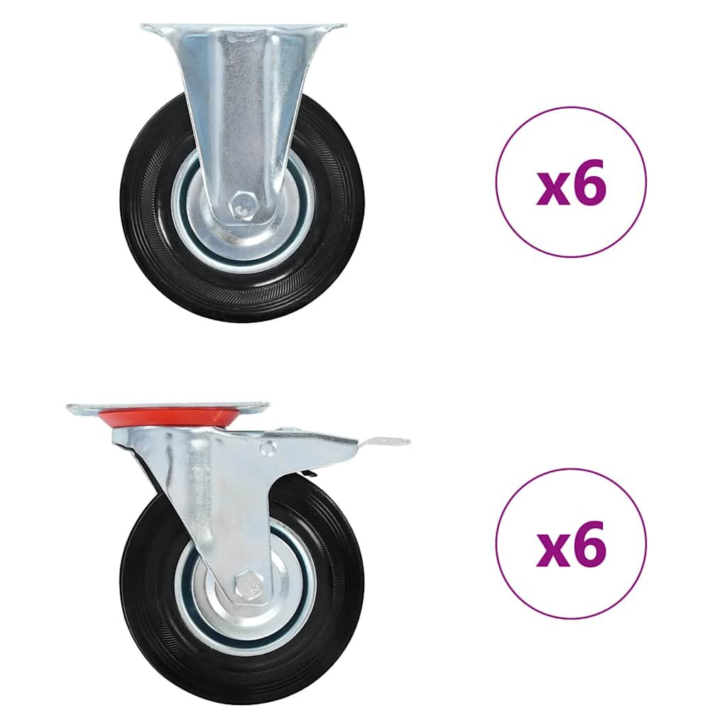 vidaXL Колела 12 бр 125 мм