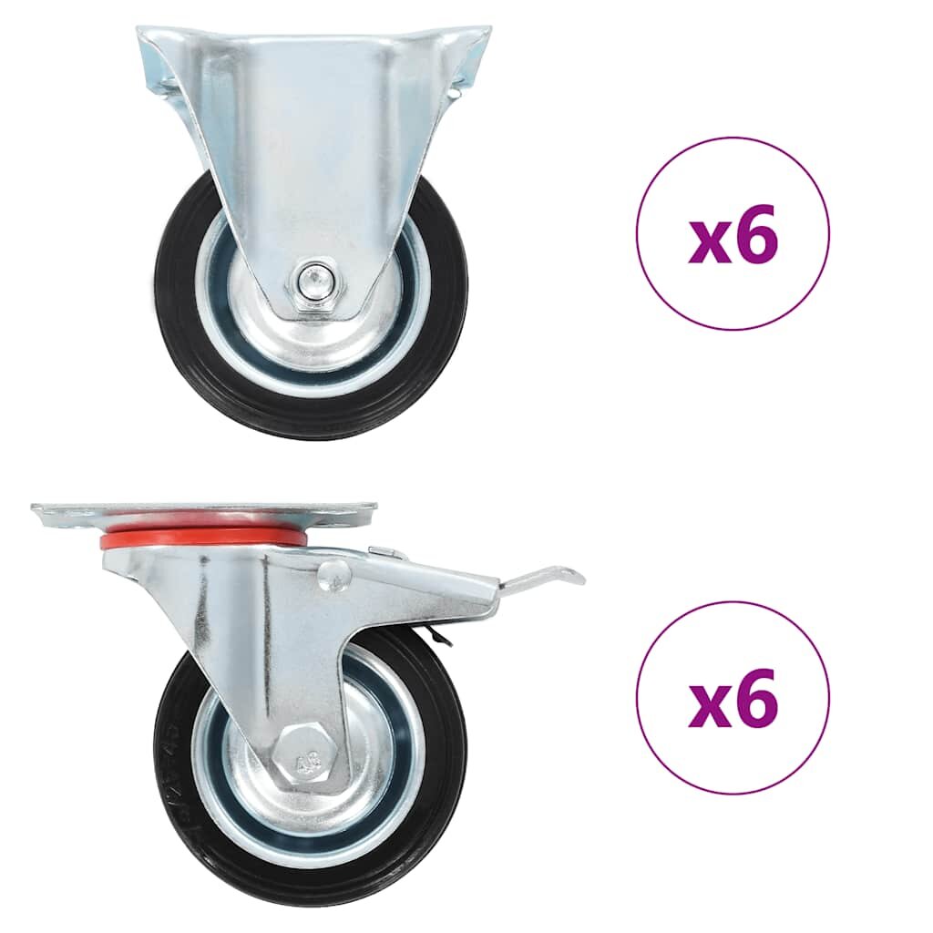 vidaXL Колела 12 бр 75 мм