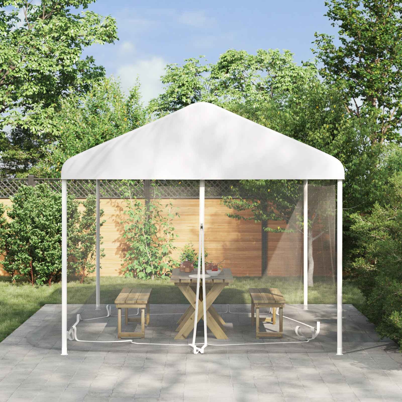 vidaXL Комарна мрежа за беседка 220 mesh Бяло 45 x 3 x 2 м Полиестер